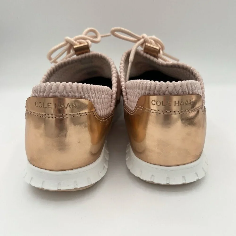 Cole Haan Women’s Zerogrand Quilted Lace Up Sneakers Size 9 Blush Pink Rose Gold - Picture 5 of 8